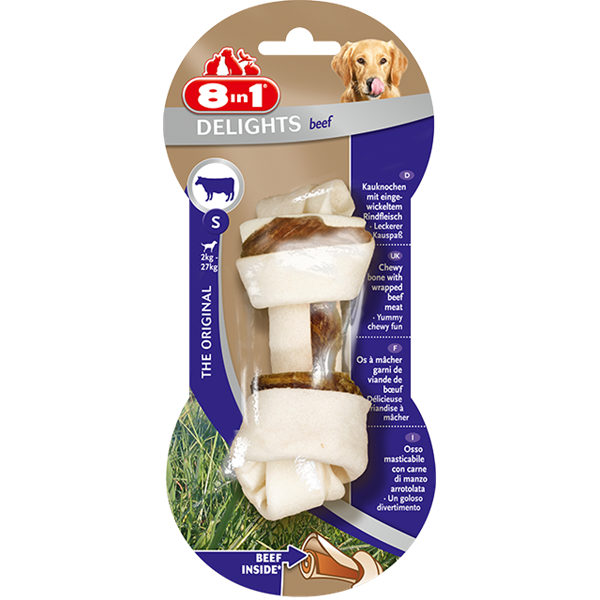 8in1 ® Beef Delights Bones S | DOGS | Dog Toys & Treats | Dog Treats