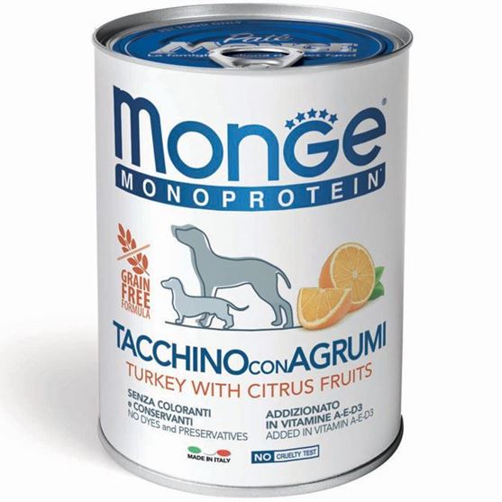 Picture of Monge® Dog  Turkey with Citrus Fruits 400 gram (6/Pack)