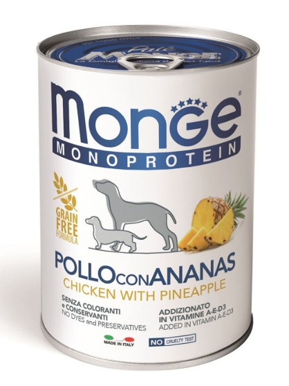 Picture of Monge Monoprotein Patè Chicken with Pineapple  400 gram (6/Pack)