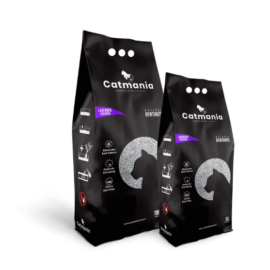 Picture of Catmania Lavender Scented Premium White Clumping Cat Litter – 14kg
