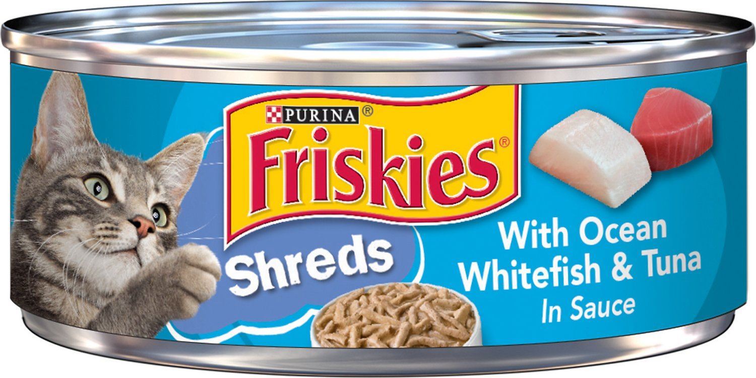 Purina® Friskies Savory Shreds Ocean Whitefish & Tuna Dinner in Gravy 5.5oz (24/pack) | CATS | Cat Food | Wet Food