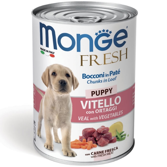 Picture of Monge Fresh Puppy Veal With Vegetables 400g - 6 packs