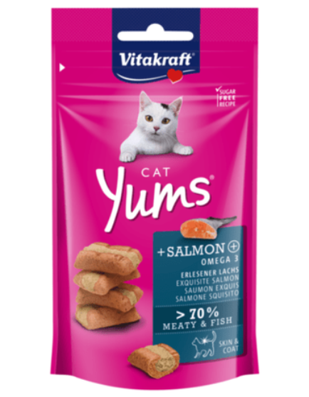 Picture of Vitakraft Cat Yums Meat Snacks with Salmon & Omega 3 (40g)
