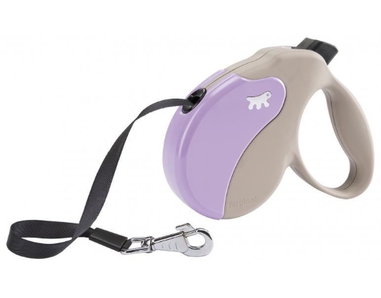 Picture of Ferplast Amigo Tape Mini Retractable Dog Lead – Beige & Purple/Lilac (3m, Max 12kg)