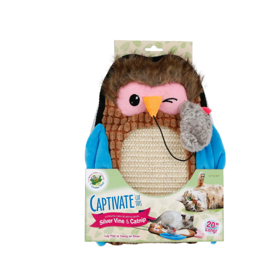 Picture of Hartz Captivate Owl Play Mat Cat Toy with Silver Vine & Catnip