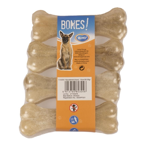 Picture of Duvo Bone Rawhide 4 pcs - 10 cm 