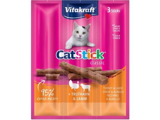 Picture of Vitakraft CatStick Turkey & Lamb 12g 3pcs (6pack)
