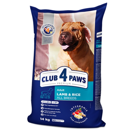 Picture of Club 4 Paws Premium Adult Lamb & Rice Dry Dog Food for All Breeds, 14 kg