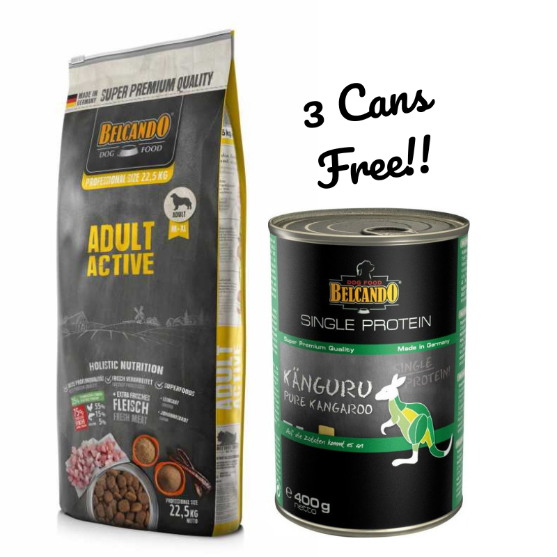 Picture of Belcando Adult Active 22.5kg + 3 Cans kangaroo 400g FREE