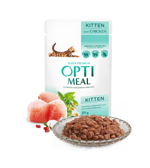 Picture of Optimeal Chicken for Kitten 85g (3+1 Free/ pack)  