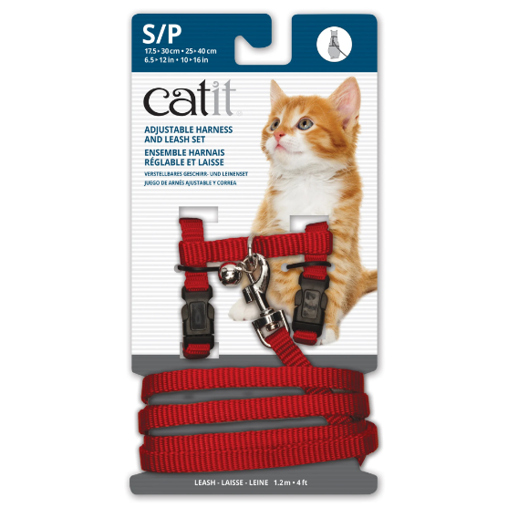 Picture of CatIt Adjustable Nylon Cat Harness & Leash Set Assorted Colours S