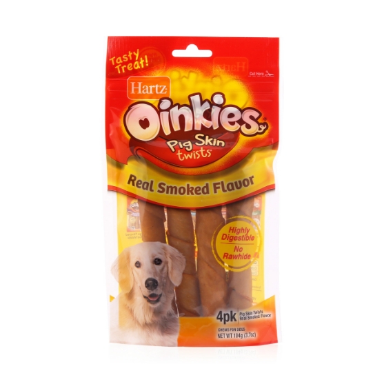 Picture of Hartz® Oinkies® Pig Skin Twists - 4 Pack