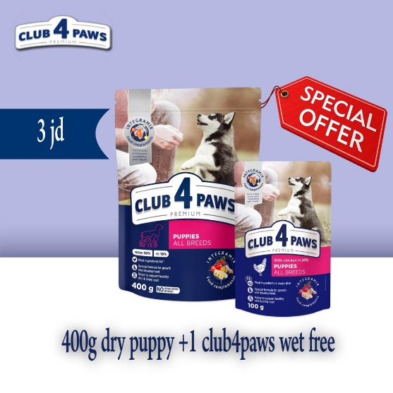 Picture of Club4 Paw Puppy Chicken 400g (Get One Pouch FREE)