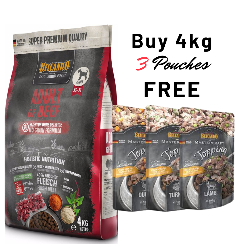 Belcando Grain Free Beef 4kg (3 Toppings FREE) | Today's Deals!