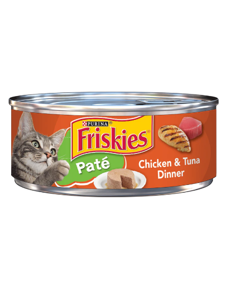 Picture of Friskies Paté Chicken & Tuna Dinner Wet Cat Food 165g