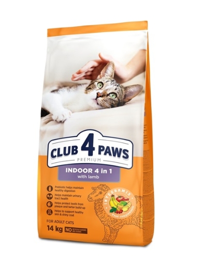Picture of Club4Paws Indoor 4in1 with Lamb 14kg