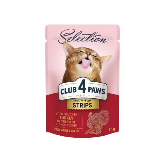 Picture of Club4paws Strips Turkey in Cream Carrot  100g (12/pack)    