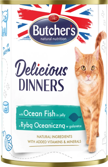 Picture of Butcher's Delicious Dinners Chunks in jelly with ocean fish 400