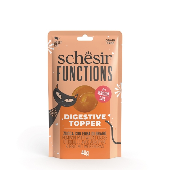 Picture of Schesir Functions Digestive Topper Pumkin with Wheat Grass 40g