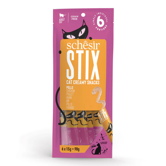 Picture of Schesir Stix Chicken in cream 90g in pouch