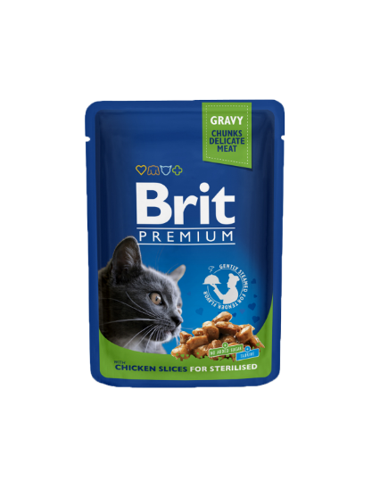 Picture of Brit Premium Cat Pouches Chicken Slices for Sterilised 100g (24/pack)