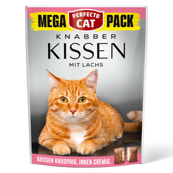 Picture of Perfecto Cat Feine Knabber-Kissen mit Lachs 150g - MEGA PACK