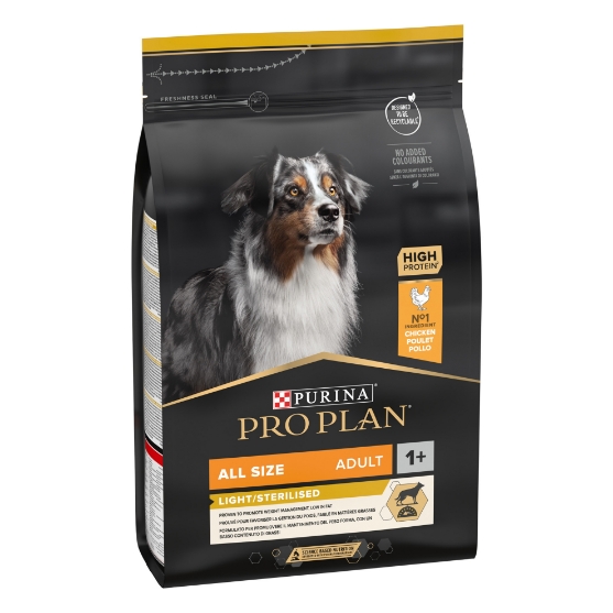 Picture of Pro Plan All Size Adult Light Sterilized Dry Dog Food with Chicken 3Kg