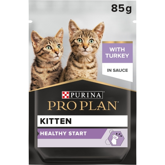 Picture of Pro Plan Kitten Healthy Start Wet Cat Food Pouch Turkey in Gravy 85g (26/pack)