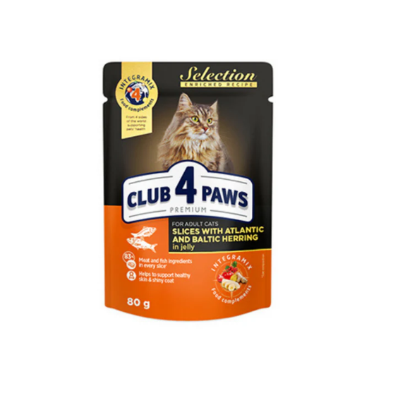 Picture of Club4paws Slices Atlantic Herring And Baltic Herring In Jelly  80g (12/pack)  