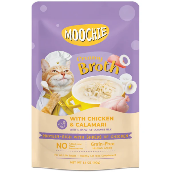 Picture of Moochie creamy broth with Chicken & Calamari 40g(16/pack)