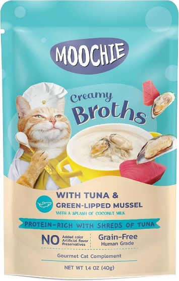 Picture of Moochie creamy broth with Tuna & Green-Lipped Mussel 40g(16/pack)