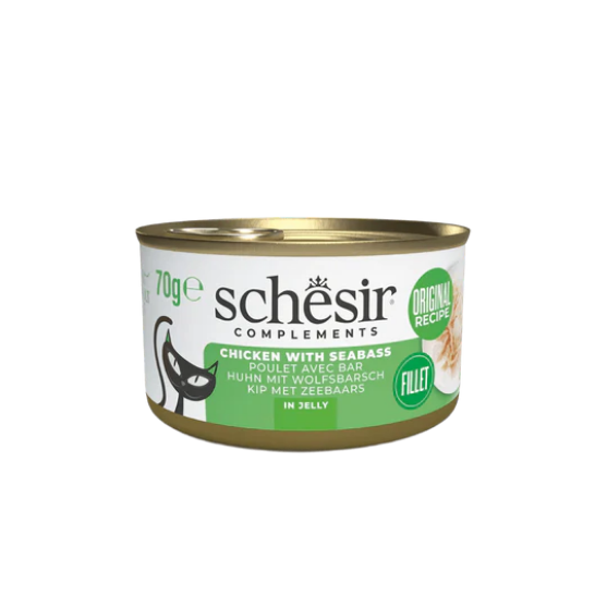 Picture of Schesir Complementary chicken with seabass in jelly 70g  - (3/Pack)