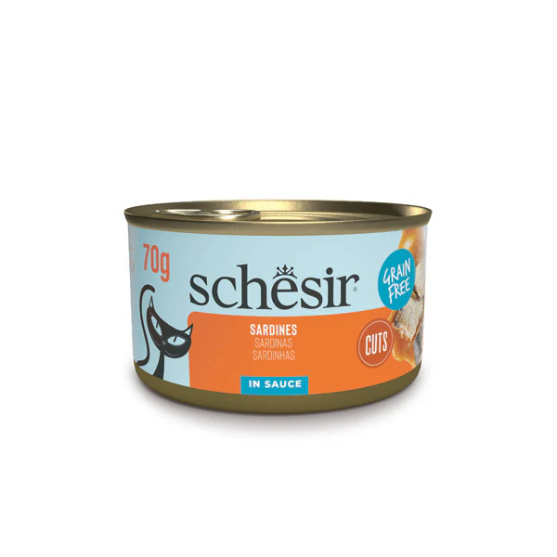 Picture of Schesir Grill Wholefood Cat Can Sardines in Sauce Cuts 70g (3-Pack)