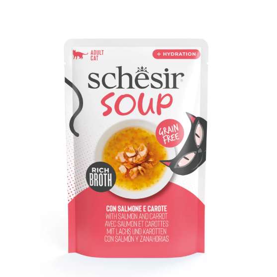 Picture of Schesir Pink salmon & Carrot in soup 40g (6/pack)