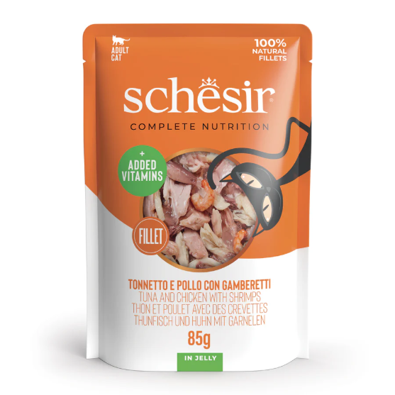 Picture of Schesir Complete Nutrition Tuna and Chicken with Shrimps in Jelly  85g  (12/pack)