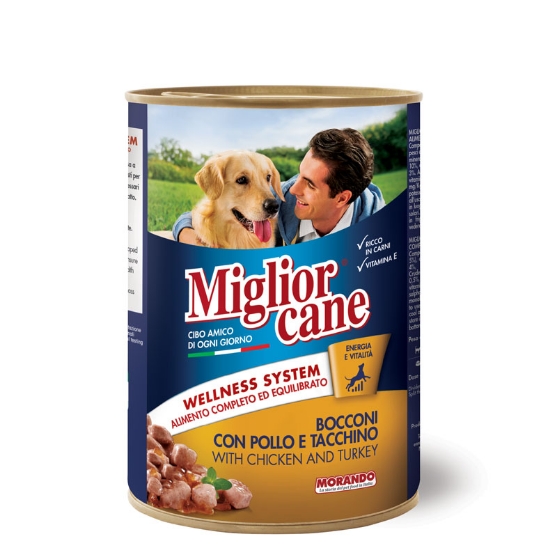 Picture of Migliorcane CHUNKS WITH CHICKEN AND TURKEY 405 G (12/pack)