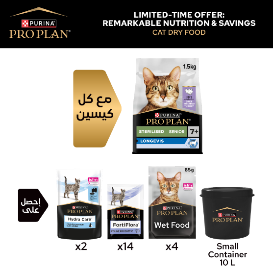Picture of Limited-time offer :  Sterilised Senior 7+ Longevis Dry Cat Food Turkey x2