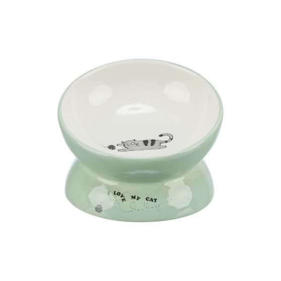 Picture of Trixie Raised cat bowl, ceramic, sage/white