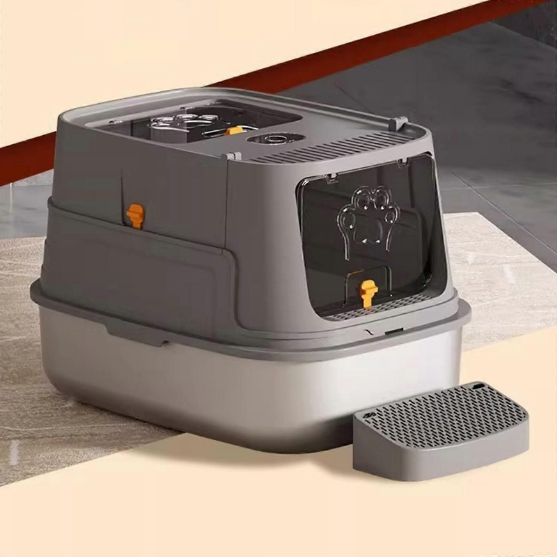 Picture of Enclosed stainless steel cat litter box