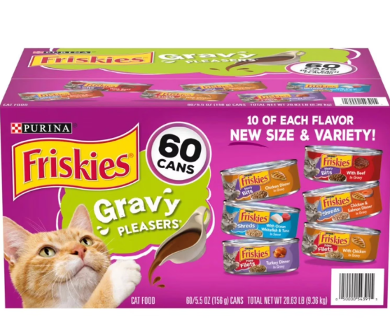 Picture of Purina Friskies Gravy Wet Cat Food, Variety Pack, 5.5 Ounce 60 Count