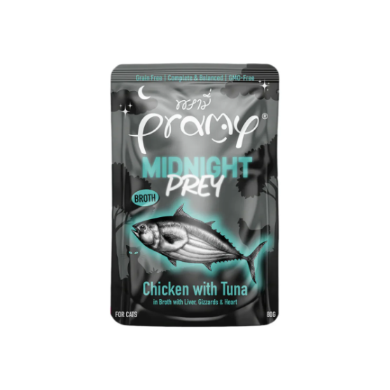 Picture of Pramy midnight Chicken with tuna in  broth recipe 80g (6/pack)   - copy
