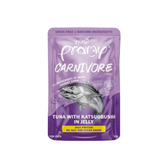 Picture of Pramy Carnivore Tuna with Katsuobushi in  Jelly recipe 80g (6/pack)   
