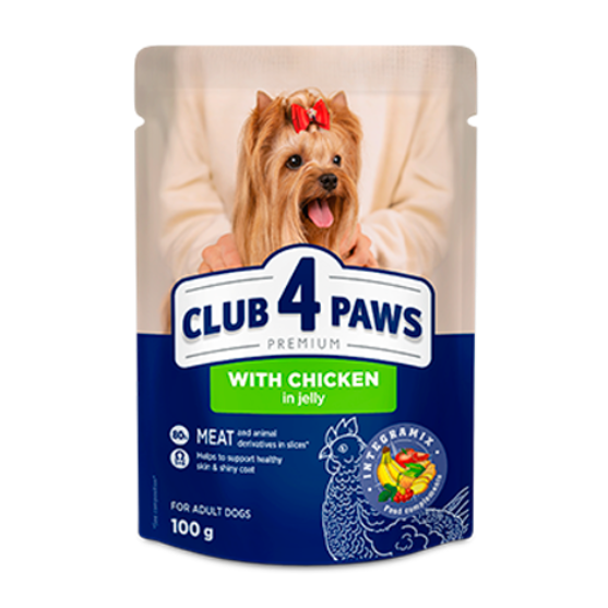 Picture of Club4Paws Adult Dog Wet Food Chicken in Jelly 100g (12/Pack)