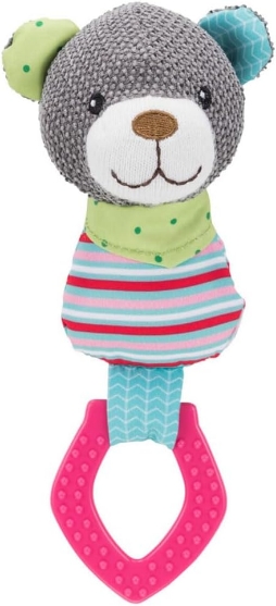 Picture of Trixie Junior Bear Ring Fabric Dog Toy - GREY/23CM