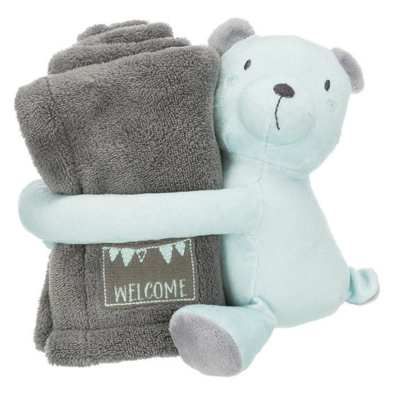 Picture of Trixie Junior Cuddly Set Puppy Blanket/Bear Grey 75x50cm