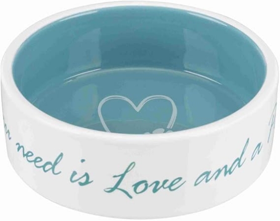 Picture of Trixie Pet's Home bowl, ceramic, 1.4 l/ø 20 cm, cream/petrol