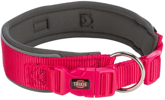 Picture of Trixie Premium collar, extra wide, M–L: 40–48 cm/40 mm, fuchsia/graphite