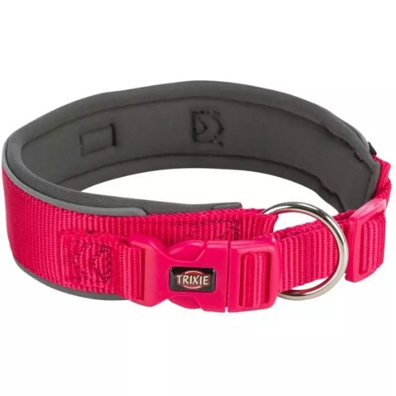 Picture of Trixie Premium collar, extra wide, S–M: 33–42 cm/35 mm, fuchsia/graphite