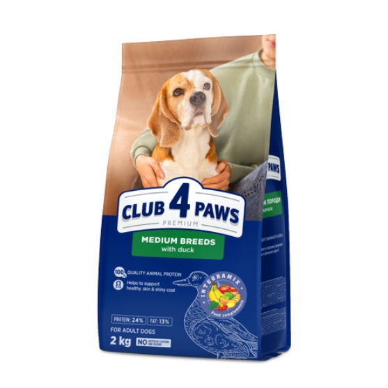 Picture of Club4Paws Adult Medium with duck 14kg 