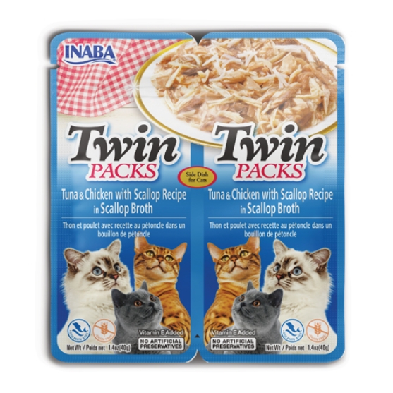 Picture of Inaba Twin Packs Tuna & Chicken Recipe in Scallop Broth (6/pack)